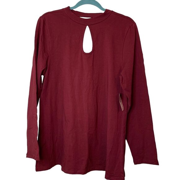 Torrid Burgundy Foxy Long Sleeve Top Keyhole Open Back Size 2x 18/20 - Picture 2 of 9